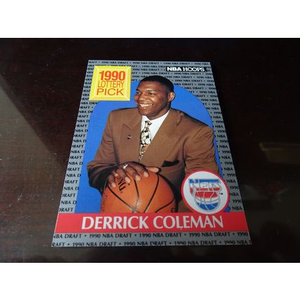 1990-91 NBA Hoops Card # 390 Derrick Coleman Ex-Mt (6) New Jersey Nets (SB)