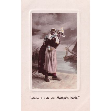 Piggy Back River Aristophot Antique Real Photo Postcard