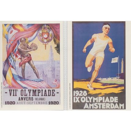 Olympic Games Strongman 1920 & 1928 2x Postcard s