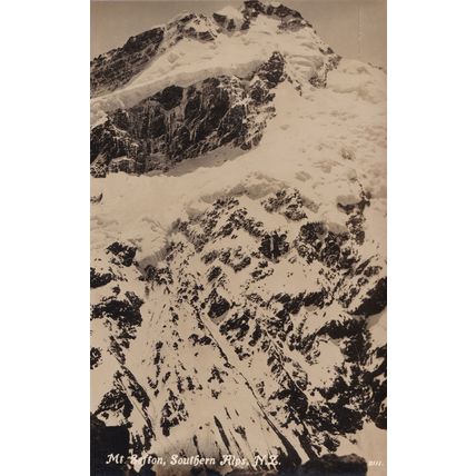 Mount Sefton Southern Alps New Zealand Old Real Photo Postcard
