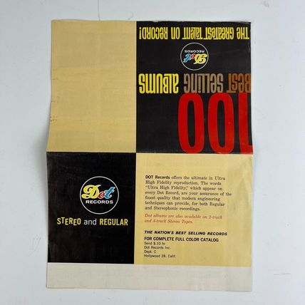 DOT Records 100 Best Selling Albums - Greatest Talent On Record Brochure 1960s