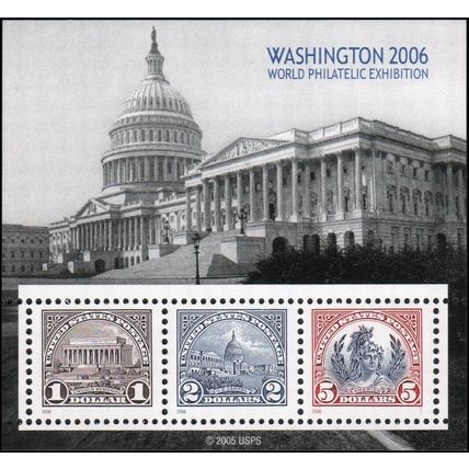 Washington 2006 Souvenir Sheet of Three Stamps Scott 4075