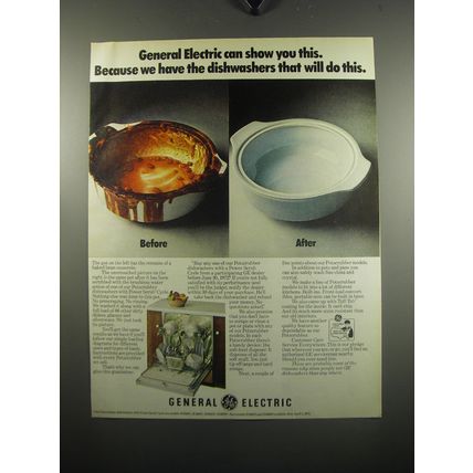 1972 General Electric Dishwasher Ad - General Electric can show you this.