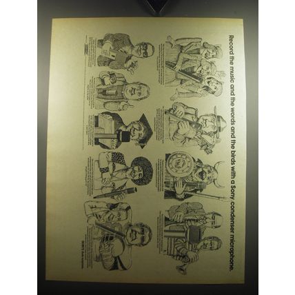 1974 Sony Condenser Microphones Ad - Record the music and the words