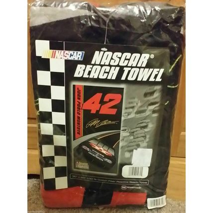 NASCAR JUAN PABLO MONTOYA BEACH BATH TOWEL~NEW~NO. 42 RACE CAR LG 30 X 60 TOWEL