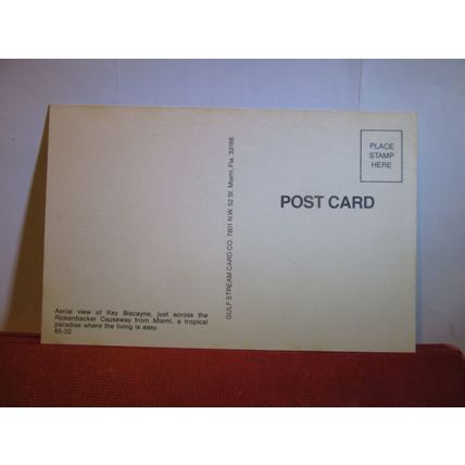 AERIAL VIEW, KEY BISCAYNE, MIAMI, FLORIDA, USA unused postcard #