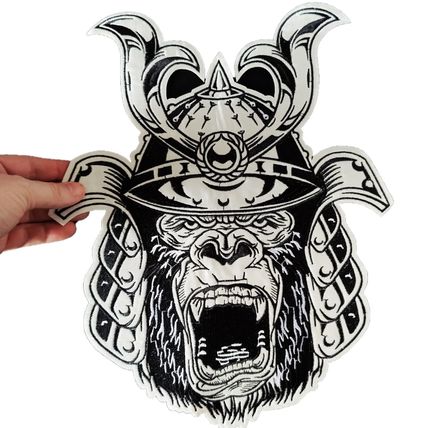 Large Iron On Patch Samurai Gorilla Sew Motif Patches Badge 34 cm x 28 cm P449