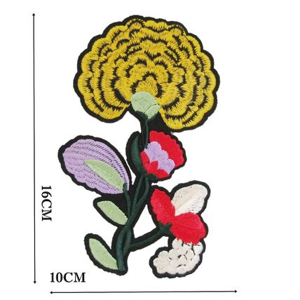 Flower Iron On Patch Flower Badge Decoration Motif Badges 16 x 10 cm Plant P479