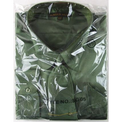 NEW Jameson Meade 4 Pc. Metallic Olive Green Dress Shirt Set, 18-18.5 (36/37)
