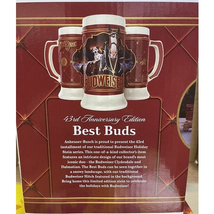2022 Budweiser Holiday Stein “ BEST BUDS” Holiday Mug series NEW ! Free Ship