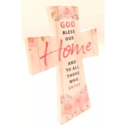 Home Cross with Sentimental Verse Freestanding 10CM Gift Christian Home Decor