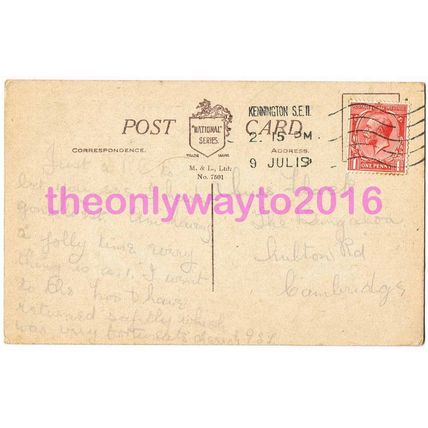 Nelson Monument, Trafalger Square, London, England, 1919, Postcard