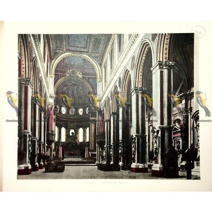 Naples, Duomo, Interior, Italy, Book Illustration (Print), 1899