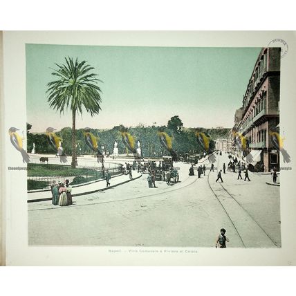 Naples, Villa Communal Riviera di Chiaia, Italy, Book Illustration (Print), 1899