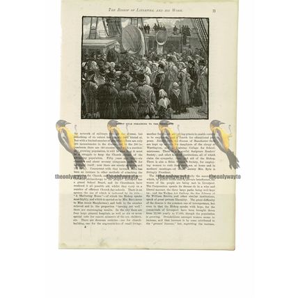 Bishop Ryle Preaching to Emigrants, Religious Book Illustration (Print), 1888