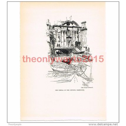 Portal of the Church, Martigues, France, Book Illustration (Print), c1906