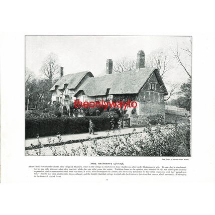 Shakespeare's House & Anne Hathaway's Cottage, Book Illustration (Print), c1897