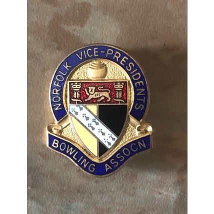 Norfolk vice presidents bowling association bowls bowling badge