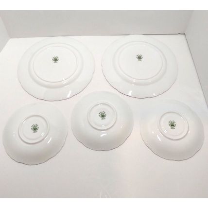 Vintage Bone China Hammersley & Co Salad -Tea Plates Floral Scalloped Rim 5 Pcs.