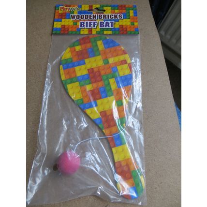 Wooden Bricks Design Biff Baff, Bat & Ball Game