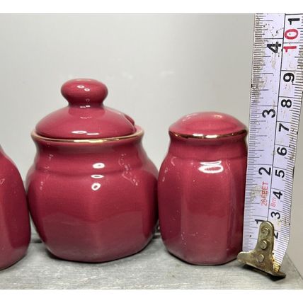 Sugar, Salt and Pepper Shaker Set x 3 Ceramic Vintage Collectible Decor Display