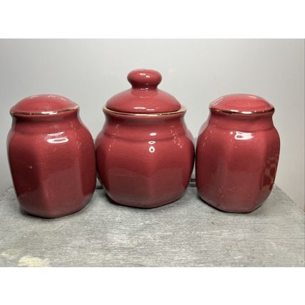 Sugar, Salt and Pepper Shaker Set x 3 Ceramic Vintage Collectible Decor Display
