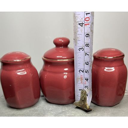 Sugar, Salt and Pepper Shaker Set x 3 Ceramic Vintage Collectible Decor Display