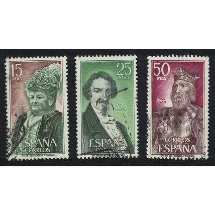 Spain King Writers Spanish Celebrities 3v 1972 Canc SG#2129-2131