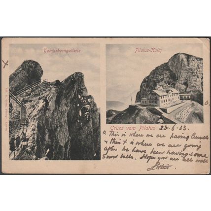 Gruss vom Pilatus, Pilatus-Kulm & Tomlishorngallerie, 1903 - Goetz AK