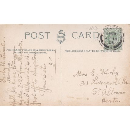 B883 WOODHOUSE, BEAUMANOR COLOURED PRINTED POSTCARD