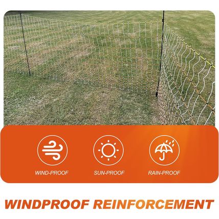 Poultry Electric Netting Fence - 47.3''H (Can Be Raised to 59.1''H) X 65.6'L for