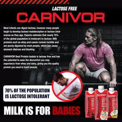Musclemeds Carnivor RTD, Ready to Drink Protein, Lactose Free, Sugar Free, 40G I