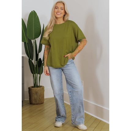 Fern Green Faux Two Piece Floral Long Sleeve Patchwork Tee