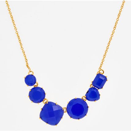 LES NEREIDES PARIS Gold Plated Blue Diamantine Pendant Necklace (RARE & COLLECT)