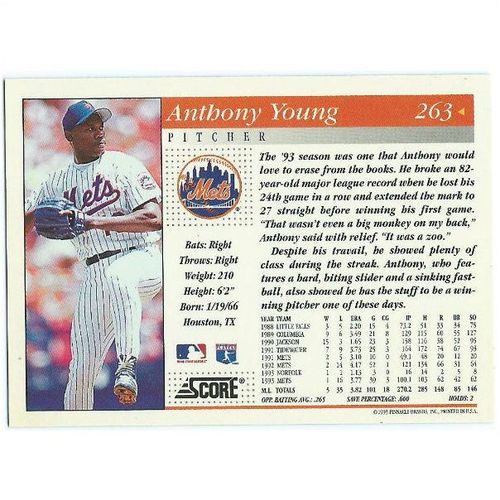 1994 Score - #263 - Anthony Young