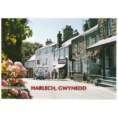 Harlech, Gwynedd - street, shops - Hinde postcard