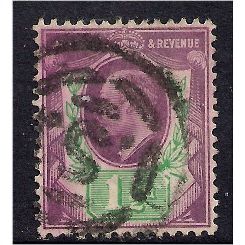 GB 1901 - 13 KEV11 1 1/2d Purple/Green Wmk 49 Pmk S.(686 )
