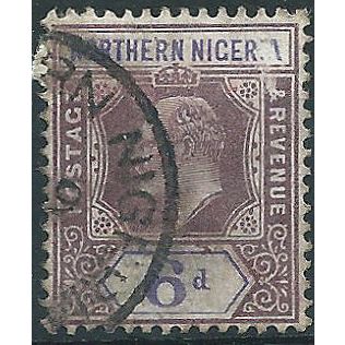 Northern Nigeria 1902 SG15 6d Dull Purple & Violet Fine Used . . ..