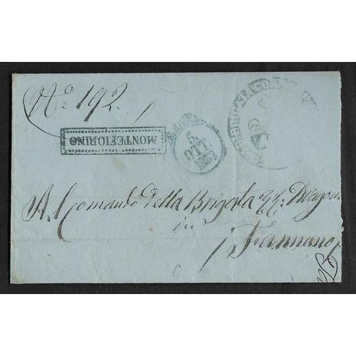 Italy Stampless 1857 Monteflorino to Fannamo