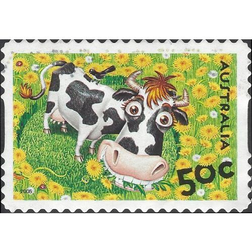 AUSTRALIA, MAMMALS, Abigail Cow s/a, green 2005, 50c