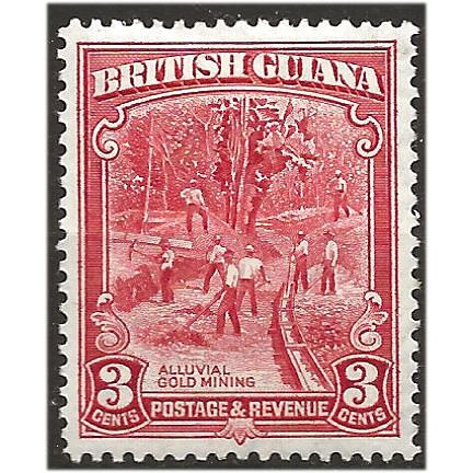 British Guiana 1934 SG290 3c Scarlet Mounted Mint . ..