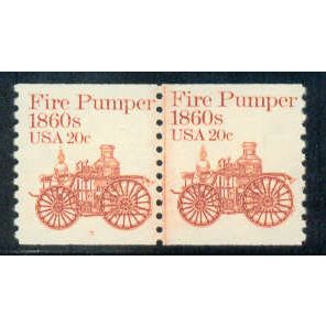 1908 20c Fire Pumper Fine MNH Dry Gum CNP Left 7 A02175