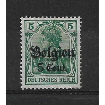 German Occupation of Belguim.SG12 5c on 5pf Green.Mounted Mint.Nov21