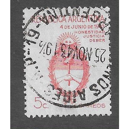 ARG 1943 5c '1943 REVOLUTION ' FINE USED (EBID79-065)