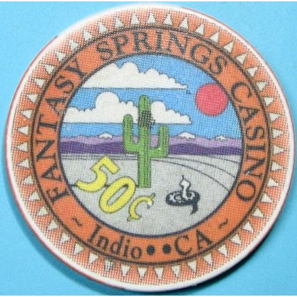 Fantasy Springs. 50¢ Casino Chip. Indio, CA. Y59.