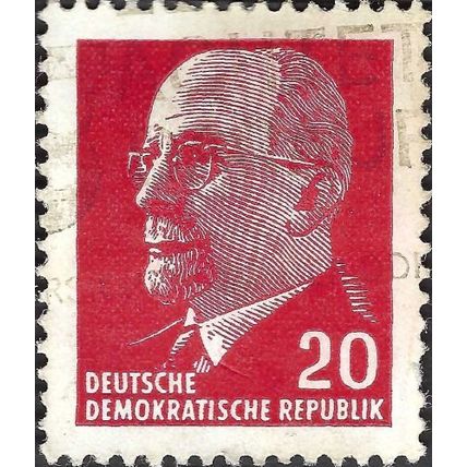 DDR, Walter Ernst Paul Ulbricht, 2nd president, red 1961, 20pf, #2