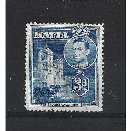 Malta.SG223a 3d St. John's Co-Cathedral (Blue).Fine Used.Apr25l
