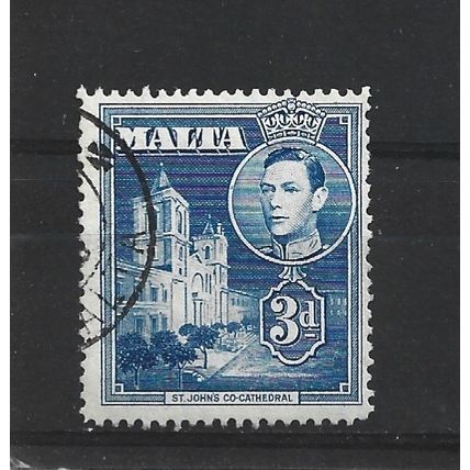 Malta.SG223a 3d St. John's Co-Cathedral (Blue).Fine Used.Apr25m
