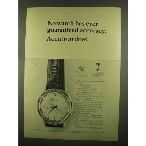 1965 Bulova Accutron Model 214 Watch Ad - Accuracy