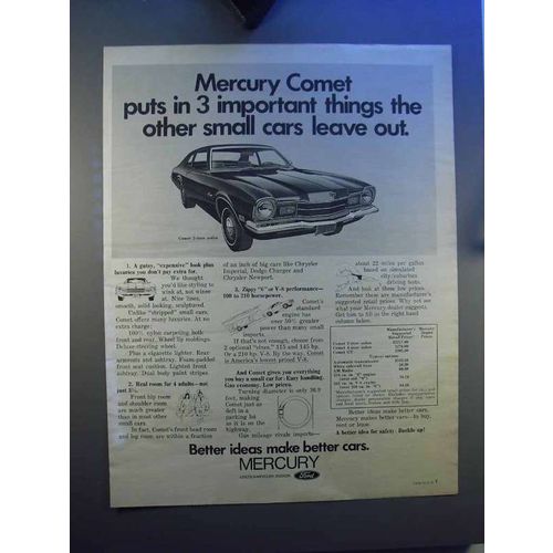 1971 Mercury Comet Car Ad - 3 Important Things